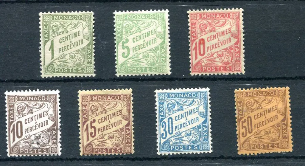 Monaco 1906 Postage Dues to 50¢ incls 10¢ brown ... Image 1++