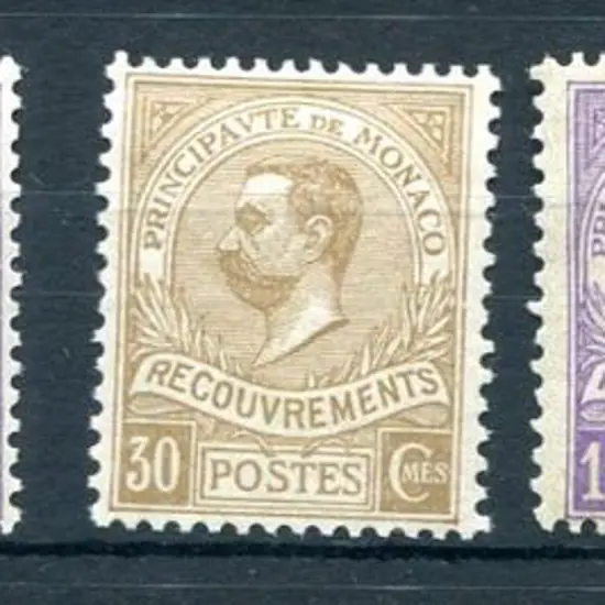 Monaco 1911/19 Postage Dues with 1¢, 10¢, 30¢ & ...