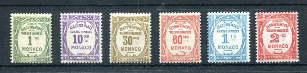 Monaco 1925 Postage Dues set of 6 to 2f. Fine MLH. ... Image 1++