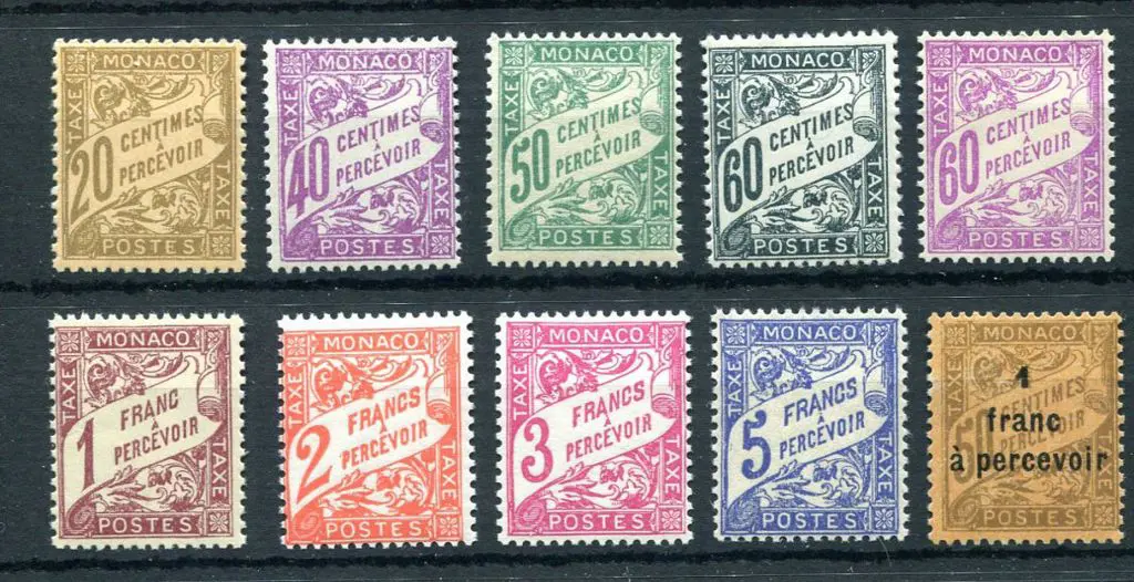 Monaco 1925/43 Postage Dues to 5f. Fine MUH plus ... Image 1++