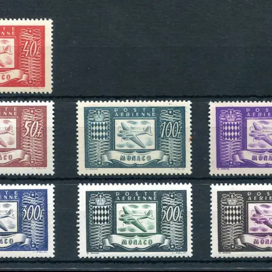 Monaco 1946/49 Airs set of 7 to 1000f. 300f to ...