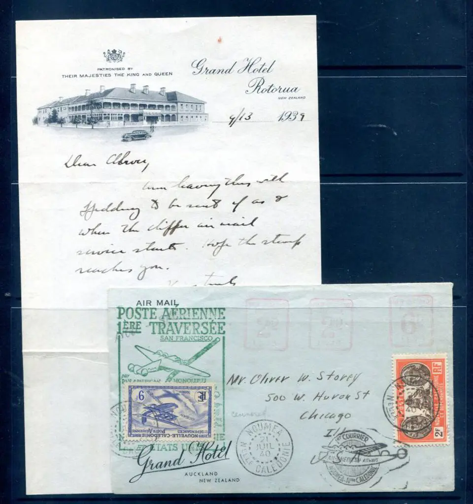 New Caledonia 1940 (21st July) Pan American 1st ... Image 1++