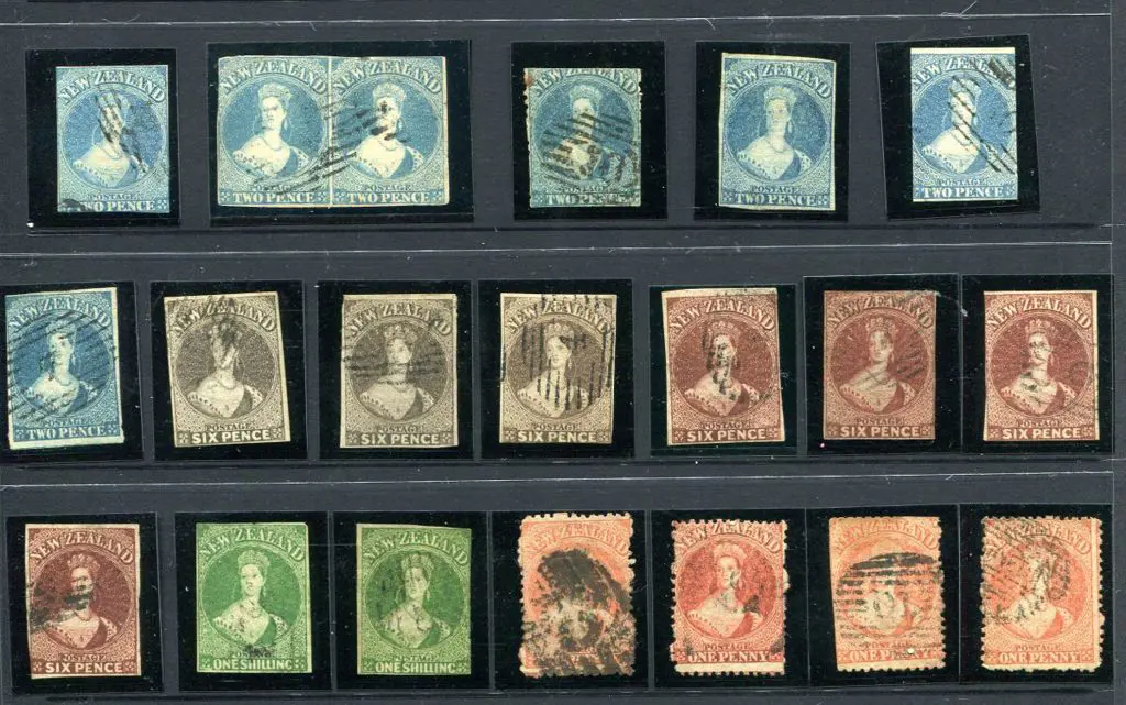 New Zealand 1857-1865 Chalon selection good to ... Image 1++