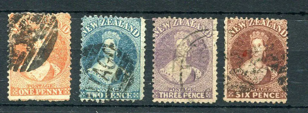 New Zealand 1864/71 1d vermilion, 2d blue, 3d ... Image 1++