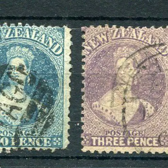 New Zealand 1864/71 1d vermilion, 2d blue, 3d ...