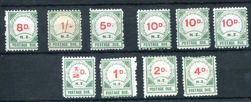 New Zealand 1899/1902 Postage Due selection with ... Image 1++