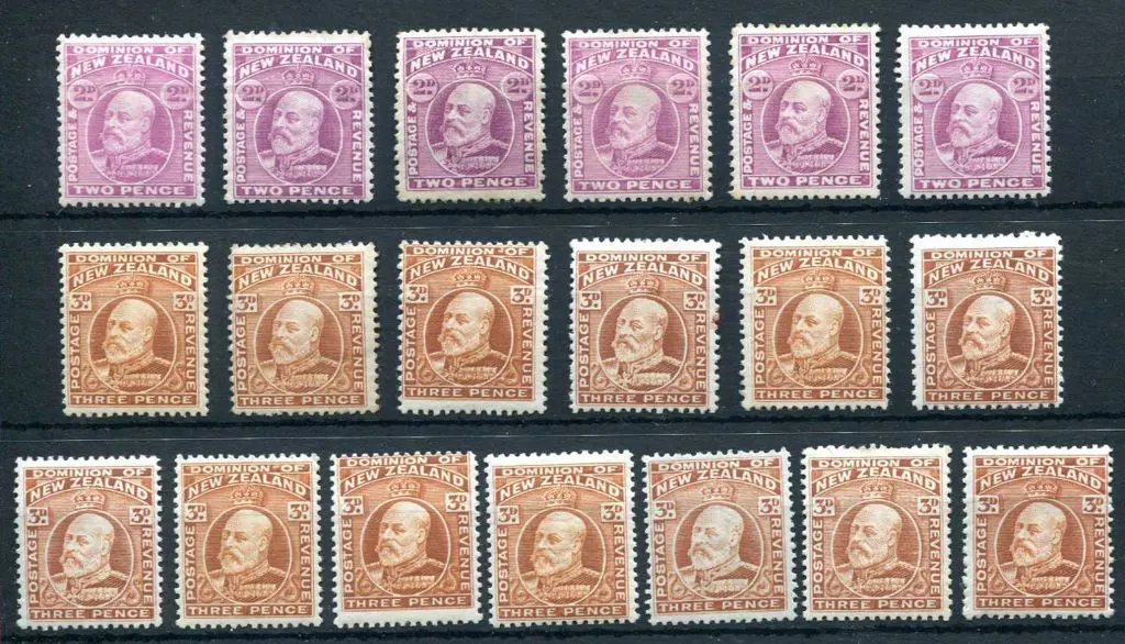 New Zealand 1909 2d mauve in various shades x 6 & ... Image 1++