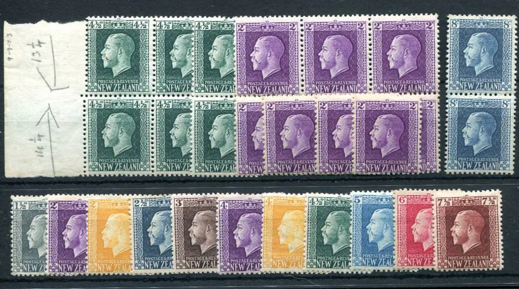 New Zealand 1915/30 1½d to 7½d KGV MUH/MLH, "two ... Image 1++