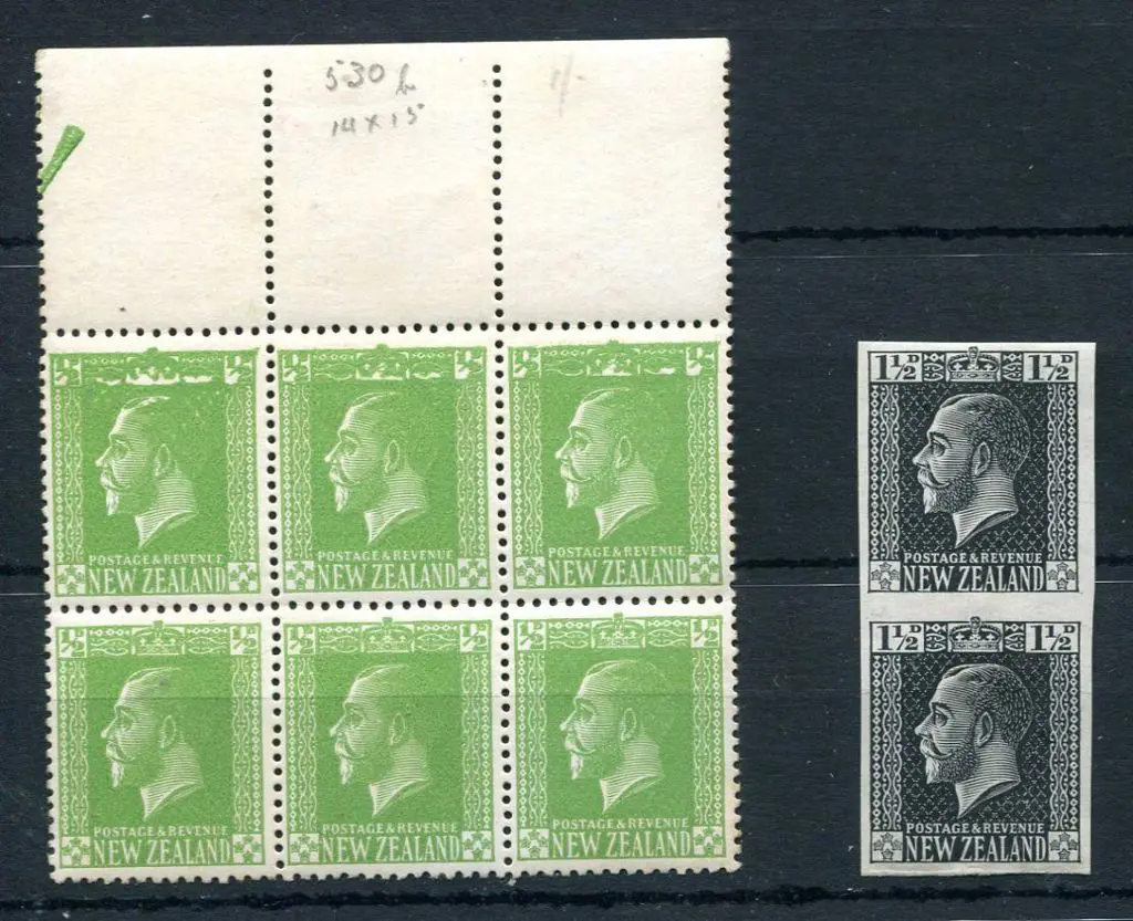 New Zealand 1915/33 ½d yellow-green perf. 14 or 15 ... Image 1++