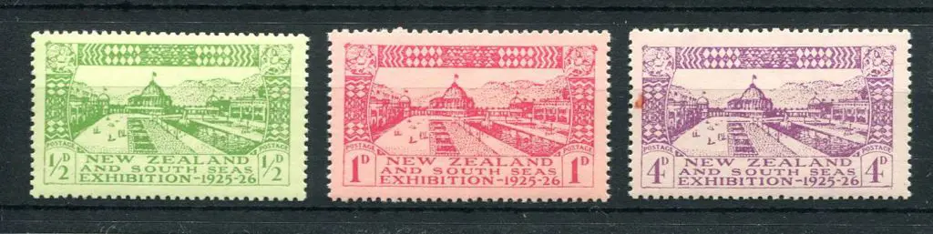 New Zealand 1925 Dunedin Exhibition set of 3. Fine ... Image 1++