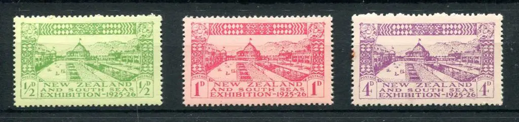 New Zealand 1925 Dunedin Exhibition set of 3 as ... Image 1++