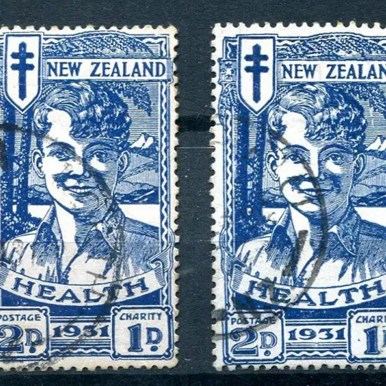New Zealand 1931 2d & 1d blue "Smiling Boy" Health ...
