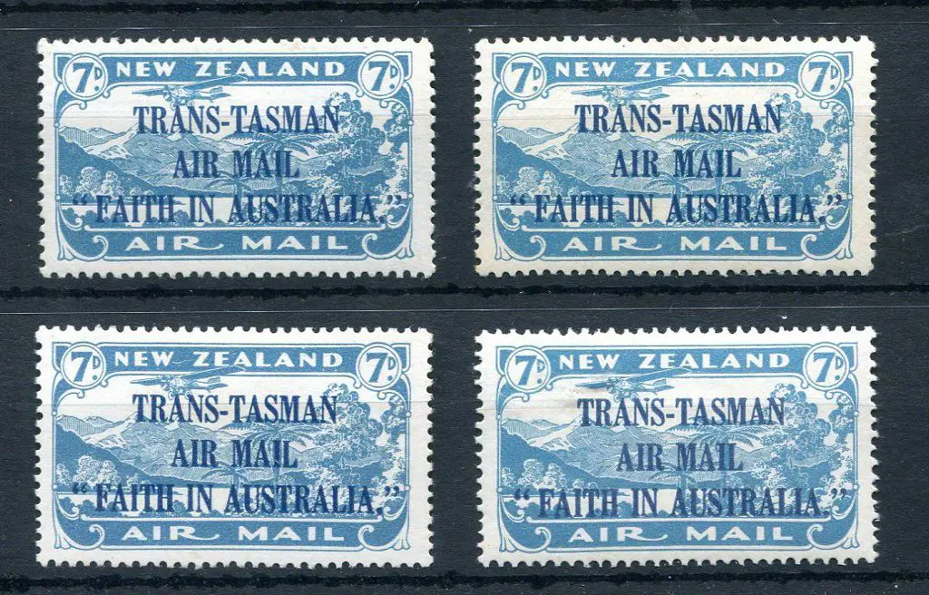 New Zealand 1931 7d "TRANS-TASMAN AIR MAIL "FAITH ... Image 1++