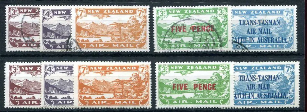 New Zealand 1931/34 Airmails sets of 5 incl "FIVE ... Image 1++
