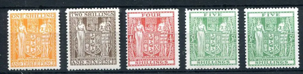 New Zealand 1931/40 1/3d orange, 2/-, 4/- & 5/- x ... Image 1++