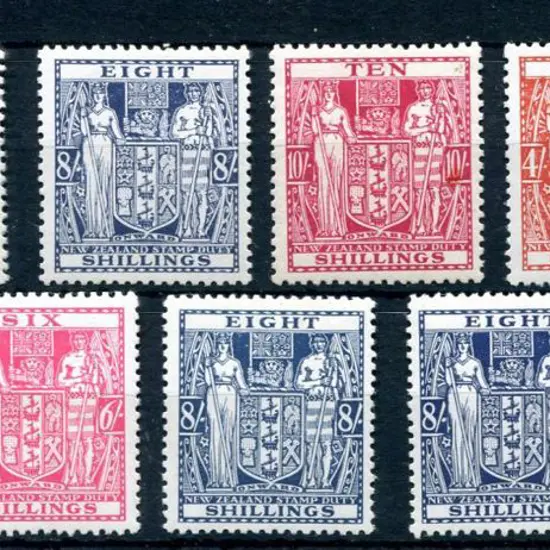 New Zealand 1931/40 5/- (SG 149), 8/- (SG F153), ...