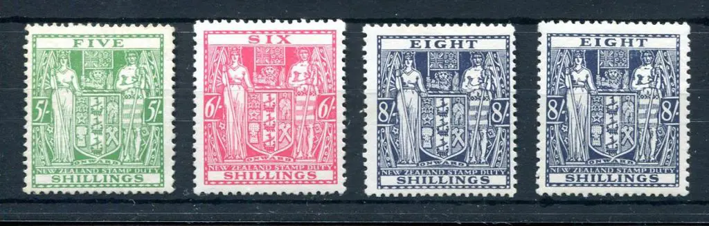 New Zealand 1931/40 5/-, 6/- & 8/ x 2 Arms on ... Image 1++