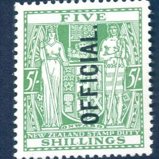 New Zealand 1933 5/- Arms, single wmk, perf. 14 ...