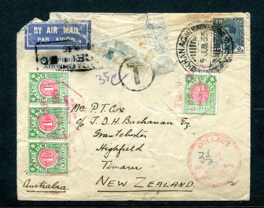 New Zealand 1935 (9th June) "By Imperial Airways" ... Image 1++