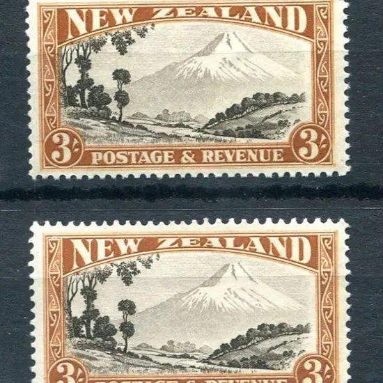 New Zealand 1935/36 3/- Mt Egmont, single wmk ...