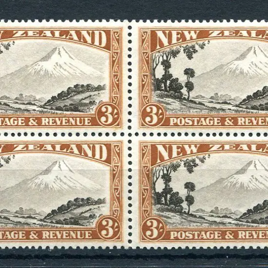 New Zealand 1935/36 3/- Mt Egmont, single wmk, ...