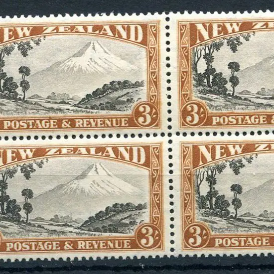 New Zealand 1936/42 3/- Mt Egmont, mult wmk, perf. ...