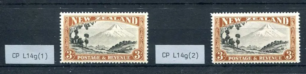 New Zealand 1936/42 3/- Mt Egmont, mult wmk, perf. ... Image 1++