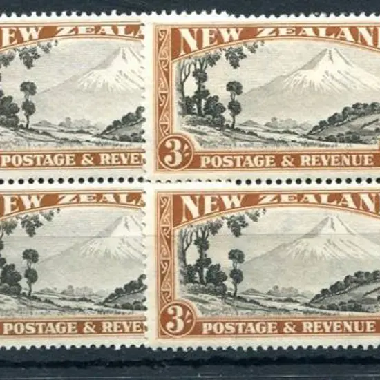 New Zealand 1936/42 3/- Mt Egmont, mult wmk, perf. ...