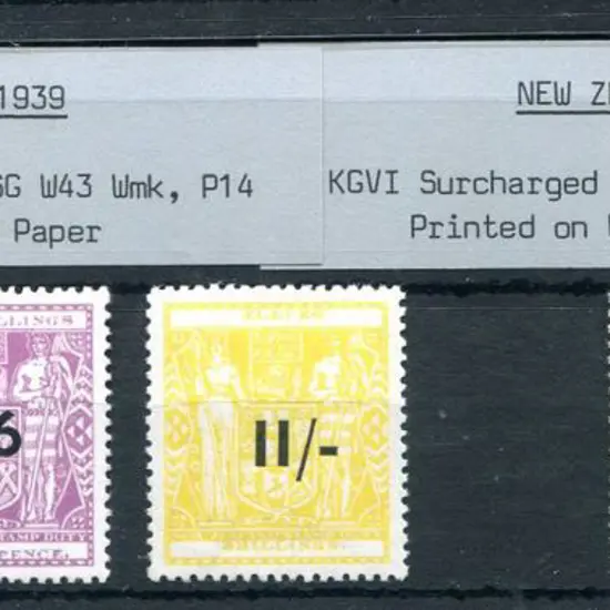 New Zealand 1940 3/6d, 5/5d & 11/- Arms surcharges ...
