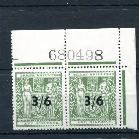 New Zealand 1940/58 "3/6" ovptd surcharged pair ...