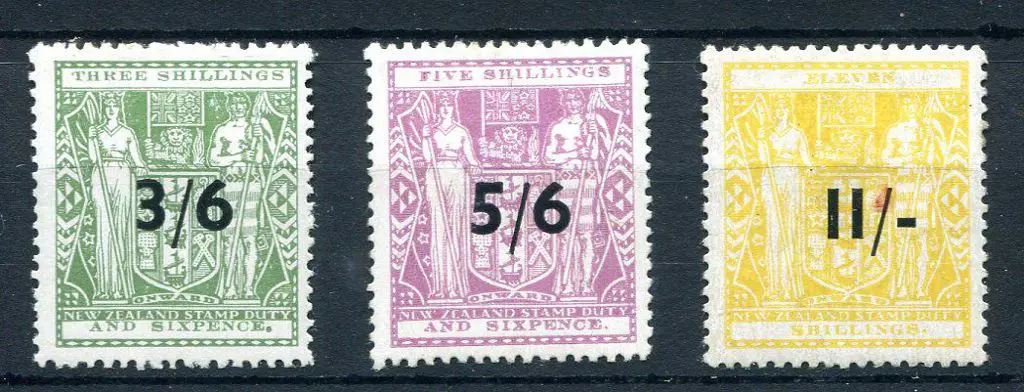 New Zealand 1940/58 3/6d, 5/6d & 11/- surcharges. ... Image 1++