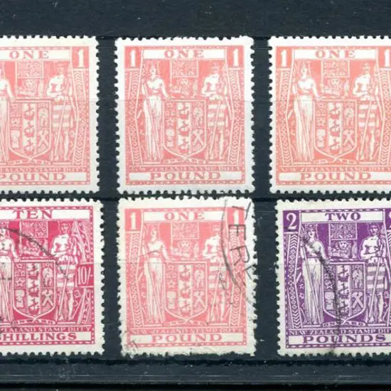 New Zealand 1940/58 5/-, 10/-, £1 & £2 postally ...