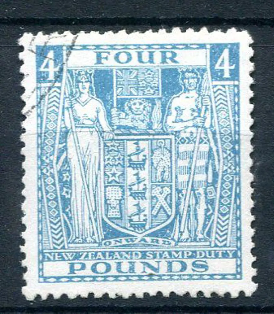 New Zealand 1940/58 £4 light blue with wmk ... Image 1++