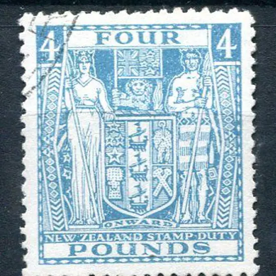 New Zealand 1940/58 £4 light blue with wmk ...