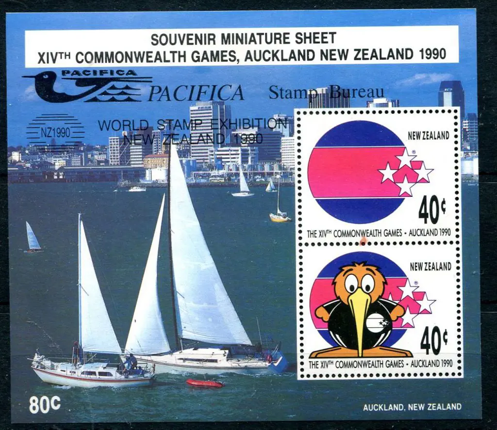 New Zealand 1990 Commonwealth Games M/S ovptd ... Image 1++