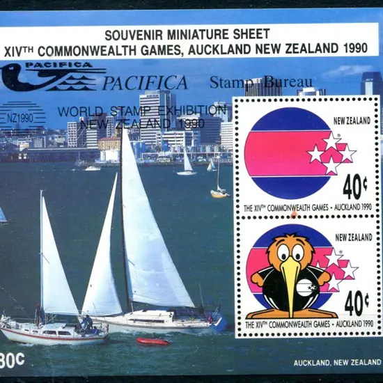 New Zealand 1990 Commonwealth Games M/S ovptd ...