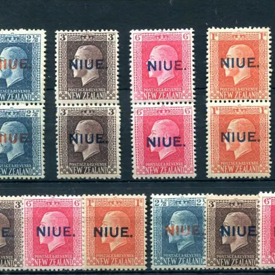 New Zealand-Niue 1917/21 2½d to 1/- "NIUE." ovpts ...