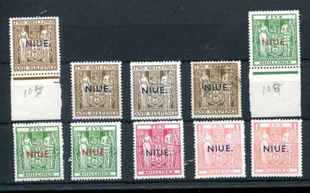 New Zealand-Niue 1941/57 NZ Postal fiscals, mult ... Image 1++