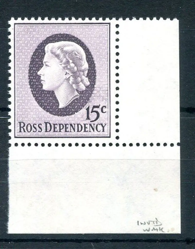 New Zealand - Ross Dependency 1967 15¢ QEII corner ... Image 1++