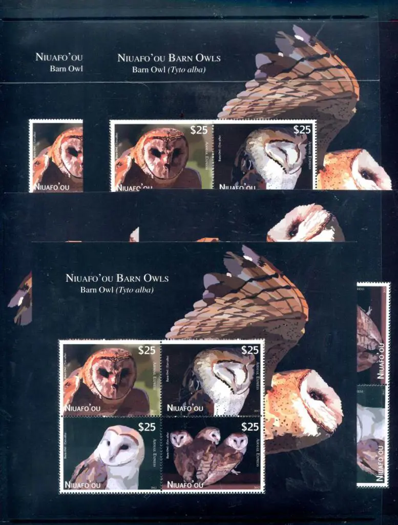 Niuafo'ou 2012 $100 Barn Owls M/S's x 5. A most ... Image 1++