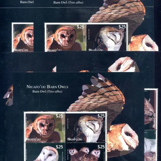 Niuafo'ou 2012 $100 Barn Owls M/S's x 5. A most ...