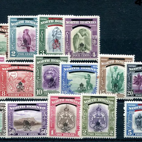 North Borneo 1947 Crown Colony set of 15 to $5. ...