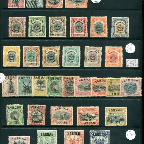 North Borneo - Labuan 1894 Pictorials to 24¢ MLH, ...