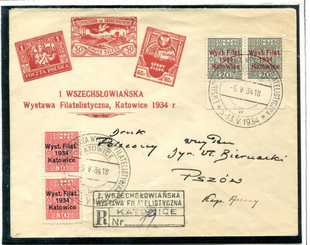 Poland 1934 (5th May) Registered (Katowice) FDC to ... Image 1++