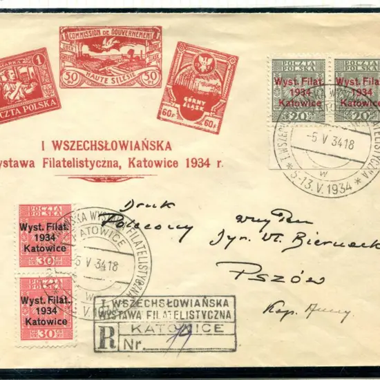 Poland 1934 (5th May) Registered (Katowice) FDC to ...