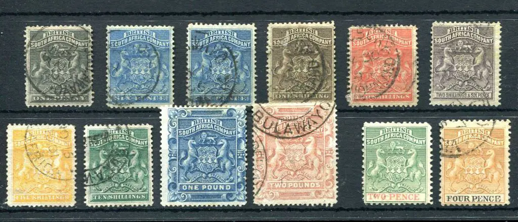 Rhodesia 1892/93 Arms set used to 10/- incl both ... Image 1++