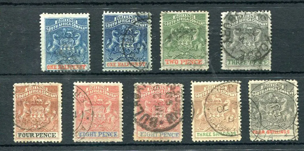 Rhodesia 1892/94 ½d to 4/- Arms good to fine used ... Image 1++