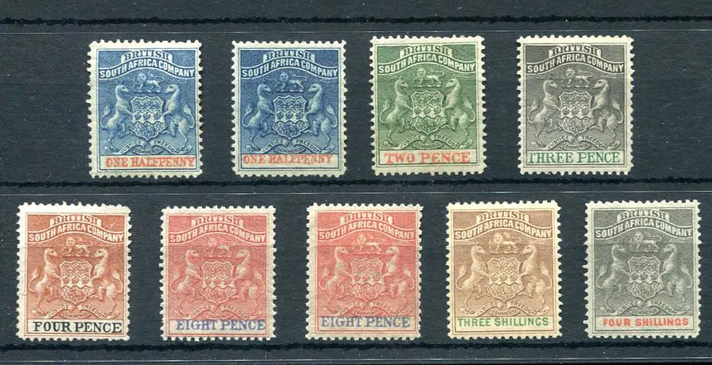Rhodesia 1892/94 ½d to 4/- incl both ½d & 8d ... Image 1++