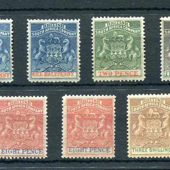 Rhodesia 1892/94 ½d to 4/- incl both ½d & 8d ...