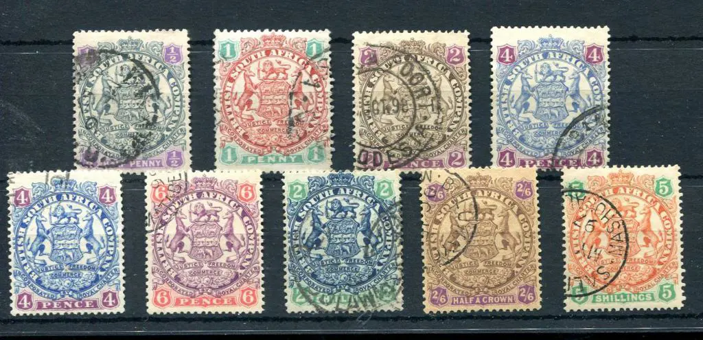 Rhodesia 1896/97 Arms, Die II set to 5/- excl ... Image 1++